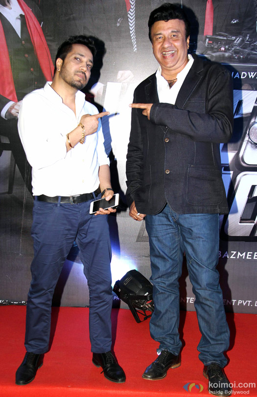 Mika Singh and Anu Malik during the premiere of movie 'Welcome Back'