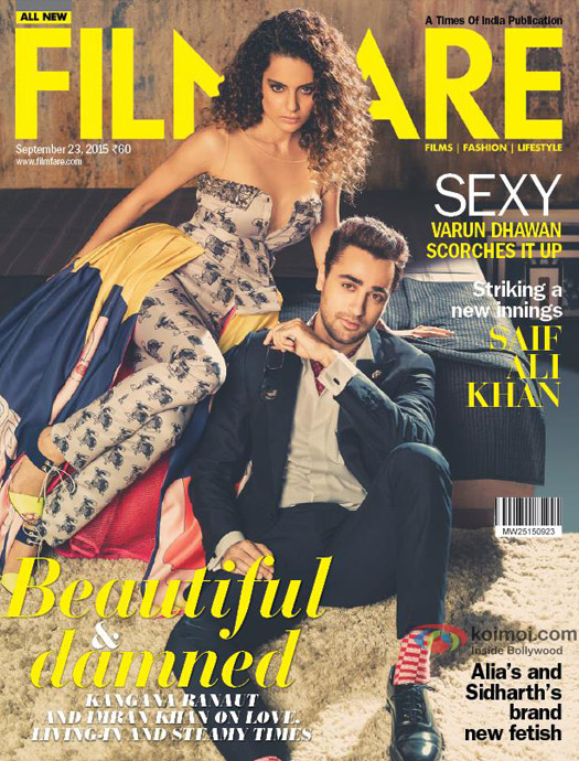 Katti Batti Couple Kangana Ranaut, Imran Khan On Filmfare Cover Katti Batti Couple Kangana Ranaut, Imran Khan On Filmfare Cover