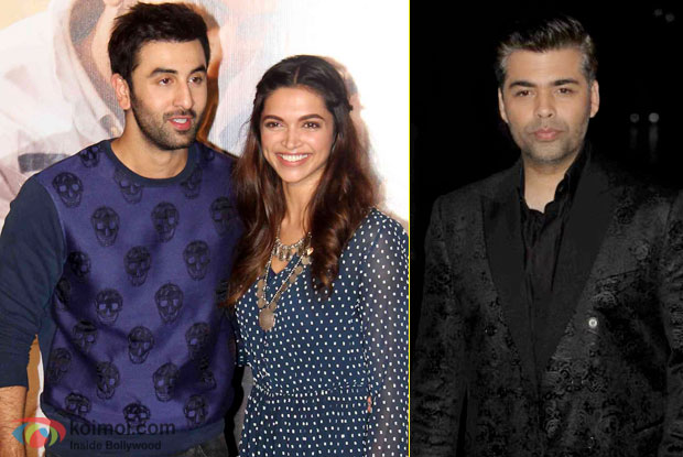 Ranbir Kapoor, Deepika Padukone and Karan Johar