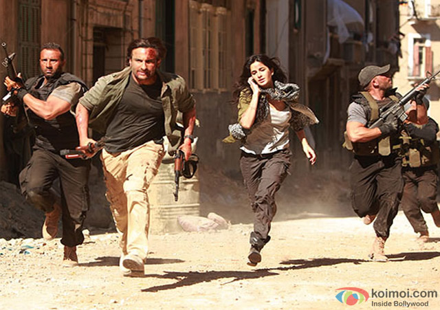 Saif Ali Khan and Katrina Kaif in a still from movie 'Phantom'