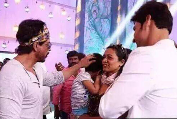 Shah Rukh Khan, Mahesh Babu, Namrata Shirodkar and their daughter Sitara at the Ramoji Film City