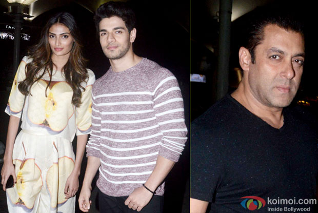 Athiya Shetty, Sooraj Pancholi and Salman Khan