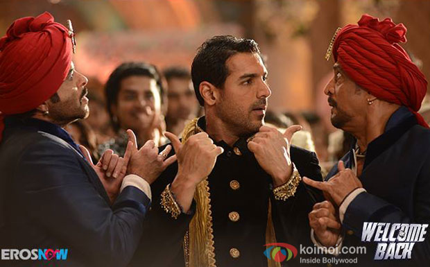 Anil Kapoor, John Abraham and Nana Patekar in a still from movie 'Welcome Back' Anil Kapoor, John Abraham and Nana Patekar in a still from movie 'Welcome Back'