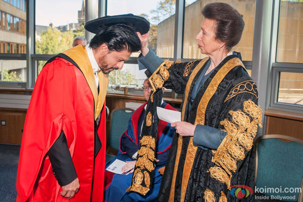 Shah Rukh Khan received the degree of Doctor Honoris Causa from the University Chancellor HRH The Princess Royal in Edinburgh
