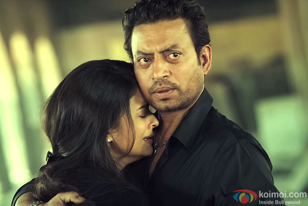 Aishwarya Rai Bachchan And Irrfan Khan in still from movie Jazbaa