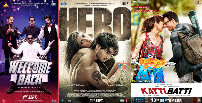 Welcome Back, Hero and Katti Batti movie posters