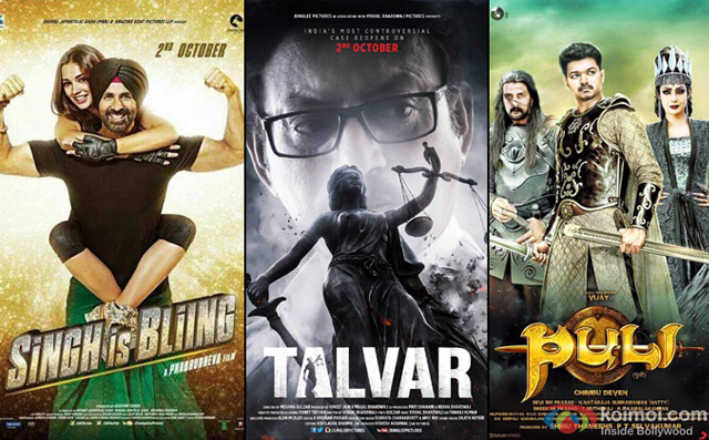 Singh Is Bliing, Talvar and Puli Movie Poster Singh Is Bliing, Talvar and Puli Movie Poster