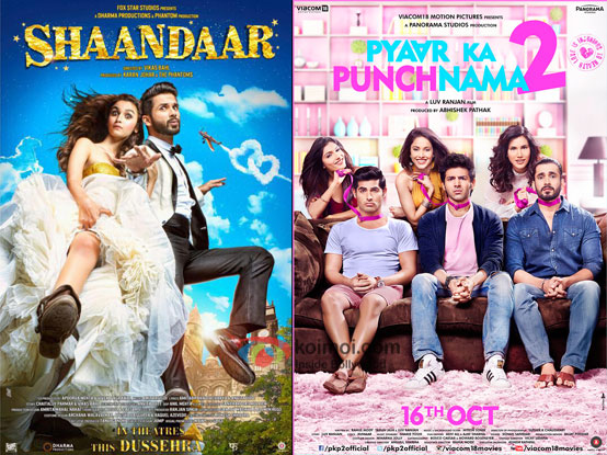 Shaandaar and Pyaar Ka Punchnama 2 movie posters
