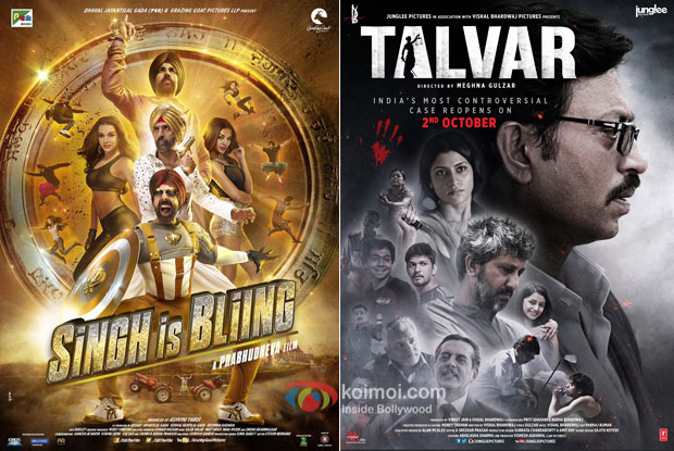 Singh Is Bliing and Talvar movie posters