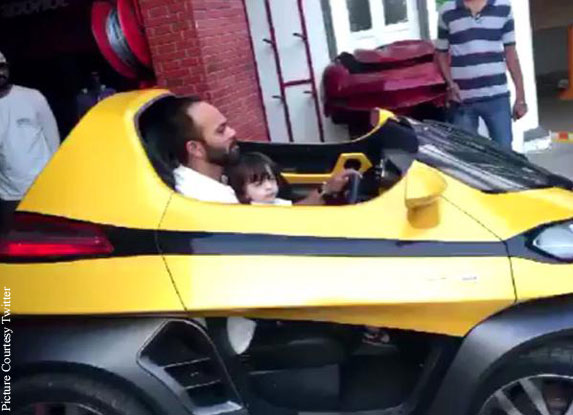 Cute AbRam Enjoys The Ride With Uncle Rohit Shetty
