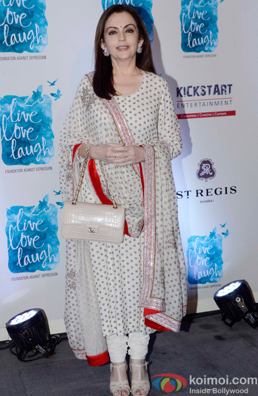 Nita Ambani during the launch of Deepika Padukone's NGO The Live Love Laugh Foundation