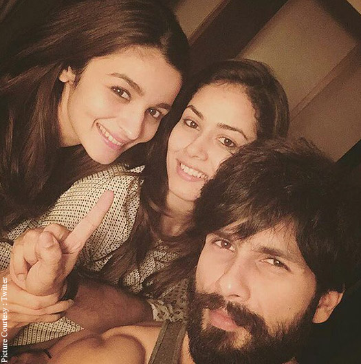 Alia Bhatt, Mira Rajput and Shahid Kapoor
