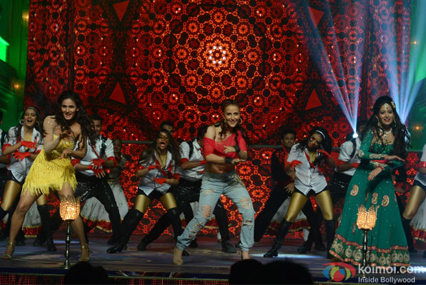 Elli Avram during the Diwali shoot of Prem Ki Diwali for Life OK channel