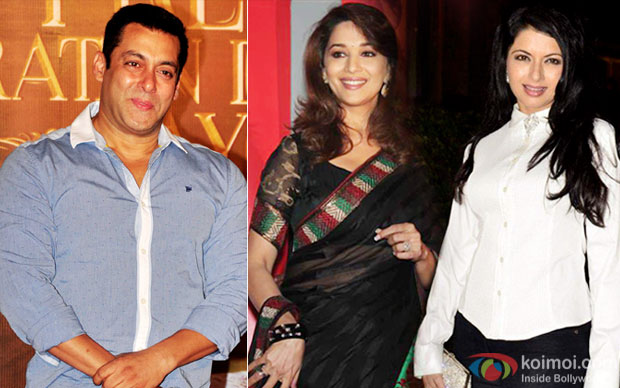 Salman Khan, Madhuri Dixit and Bhagyashree