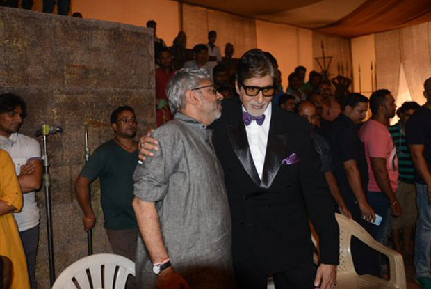 Sanjay Leela Bansali and Amitabh Bachchan on the sets of Bajirao Mastani