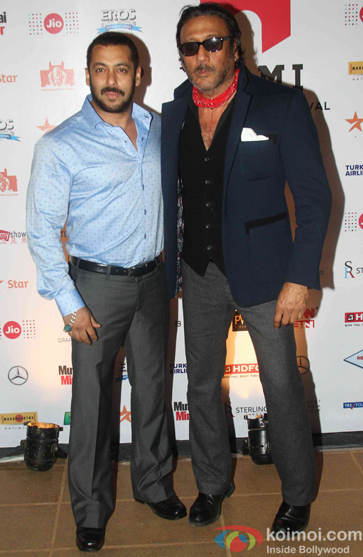 Salman Khan and Jackie Shroff during the closing ceremony of Jio MAMI 17th Mumbai Film Festival