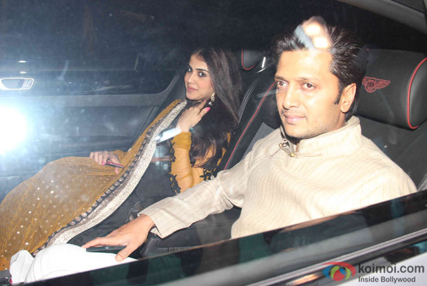 Genelia D'Souza and Rithesh Deshmukh attend Akshay Kumar's Diwali party