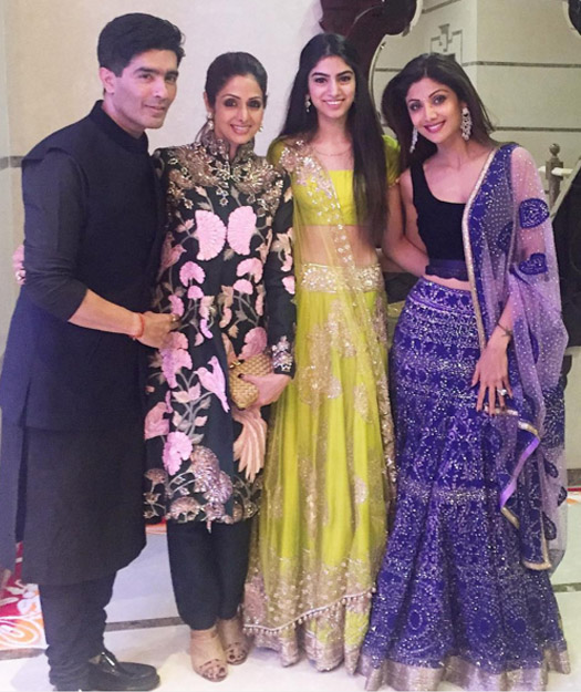 Manish Malhotra, Sridevi and Khushi Kapoor attended Shilpa Shetty’s Diwali party
