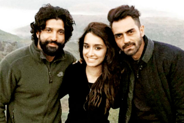 Farhan Akhtar, Shraddha Kapoor and Arjun Rampal on the location of 'Rock On!! 2'