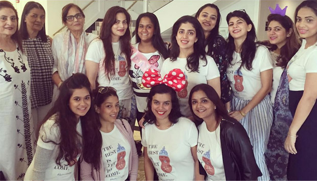 Arpita Khan Sharma with mother Salma Khan and sister Alvira Agnihotri at the baby shower party