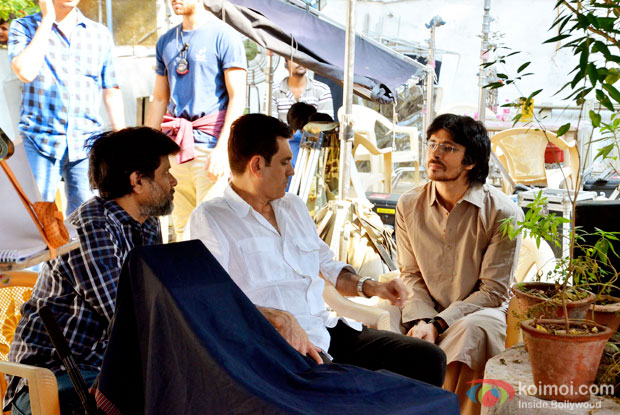 Omung Kumar and Darshan Kumar on the shoot location of 'Sarbjit'