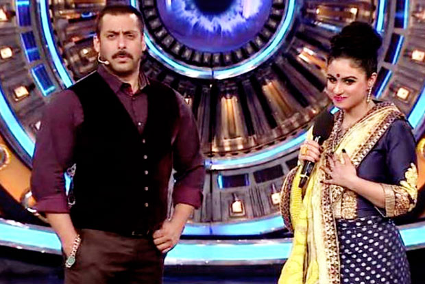 Salman Khan and Priya Malik in a still from 'Bigg Boss 9'