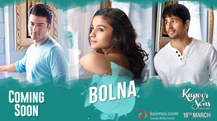1st Stills Of Song 'Bolna' From Kapoor & Sons Released!