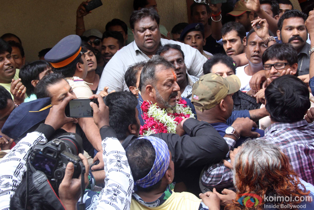 Sanjay Dutt at his residence 