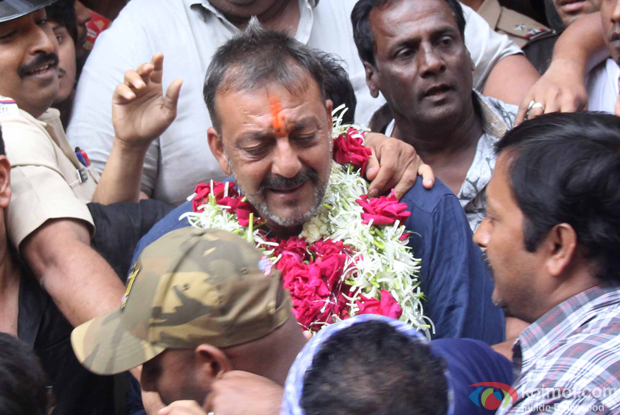 Sanjay Dutt at his residence 