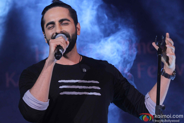 Ayushmann Khurrana performs during the closing ceremony of Kala Ghoda Arts Festival