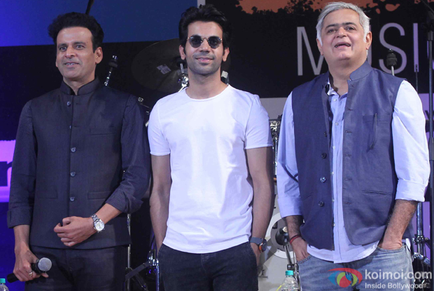  Manoj Bajpai, Rajkummar Rao and Hansal Mehta during the closing ceremony of Kala Ghoda Arts Festival