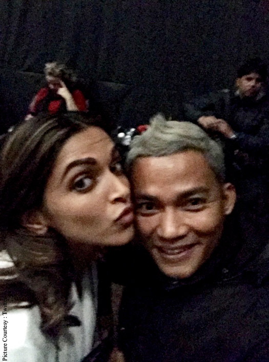 Deepika Padukone poses with Thai actor Tony Jaa