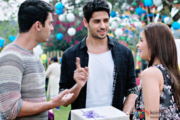 Fawad Khan, Sidharth Malhotra and Alia Bhatt in a still from 'Kapoor & Sons'