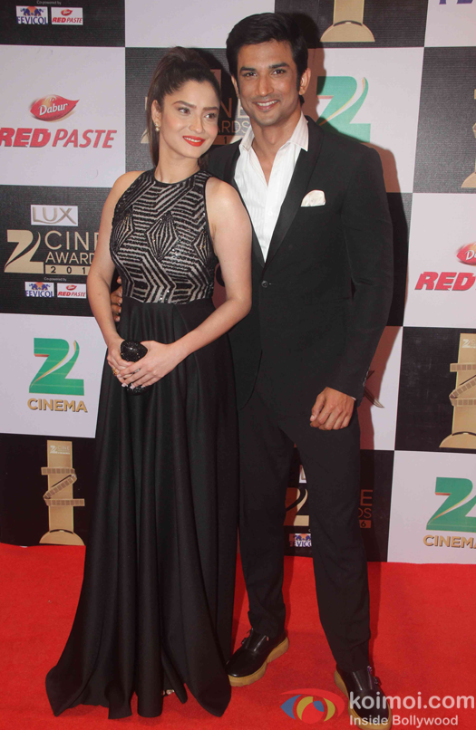 Sushant Singh Rajput and Ankita Lokhande during the Zee Cine Awards 2016