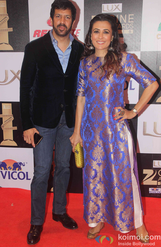 Kabir Khan with his wife Mini Mathur during the Zee Cine Awards 2016
