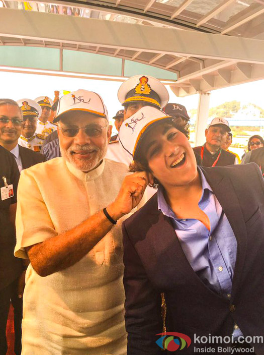 Narendra Modi pulls 'proud' Akshay Kumar's son Arav's ear
