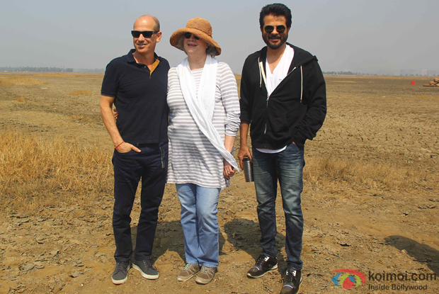 Anil Kapoor and Howard Gordon during the on location shoot of TV serial '24' season 2