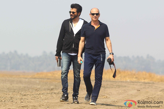 Anil Kapoor and Howard Gordon during the on location shoot of TV serial '24' season 2