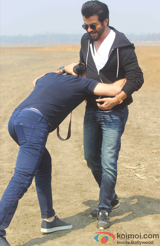Anil Kapoor and Howard Gordon during the on location shoot of TV serial '24' season 2
