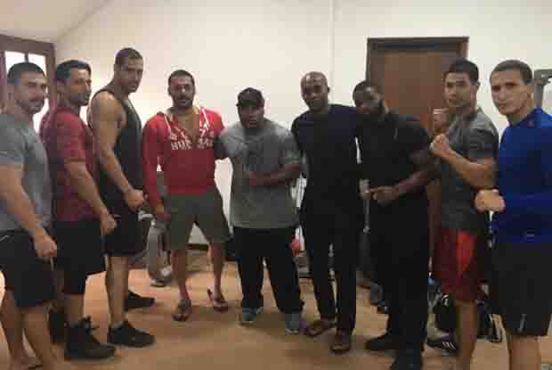 Salman Khan with Hollywood trainer Larnell Stovall on sets of Sultan