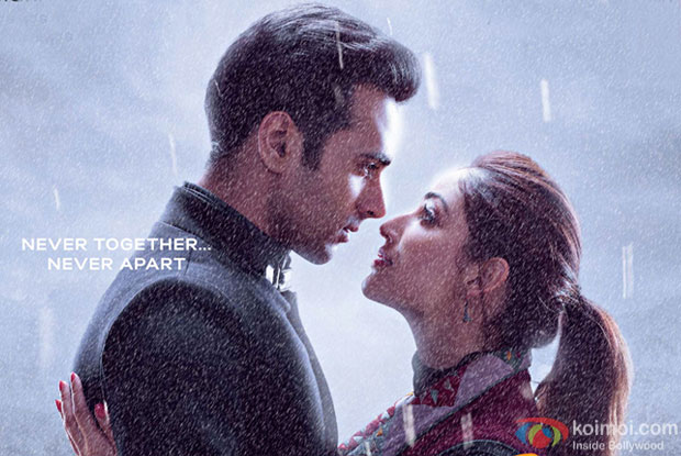 Pulkit Samrat and Yami Gautam in still from 'Sanam Re' movie poster