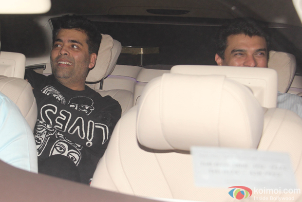 Karan johar and Siddharth Roy kapur during The Screening of film Fitoor