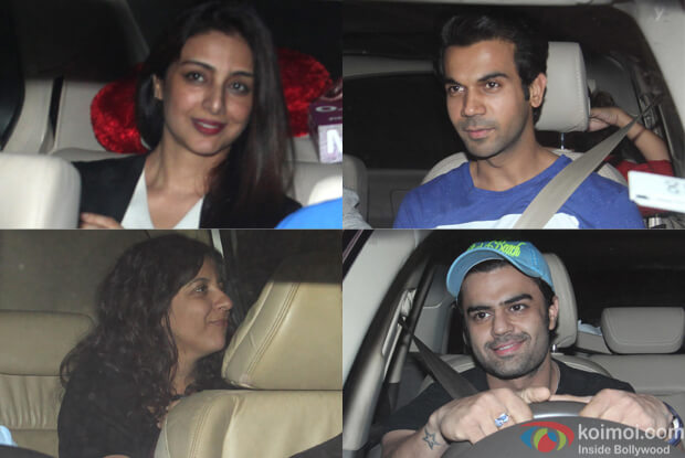 Tabu, Rajkumar Rao, Zoya Akhtar and Manish Paul during The Screening of film Fitoor