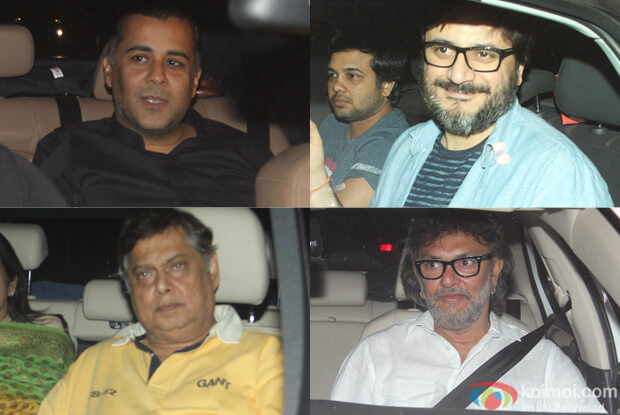 Chetan Bhagat,, Goldie Behl, Devid Dhawan and Rakesh mehra during The Screening of film Fitoor