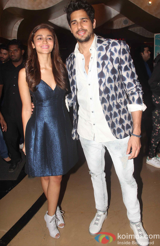 Sidharth Malhotra And Alia Bhatt during the trailer launch of film Kapoor and Sons