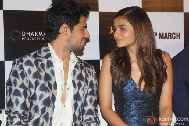 Sidharth Malhotra And Alia Bhatt during the trailer launch of film Kapoor and Sons