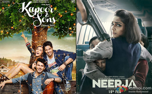 'Kapoor And Sons' and Neerja Movie Poster