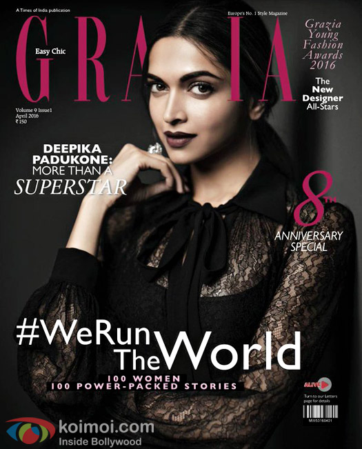 Deepika Padukone Stuns In Black On The Grazia Cover