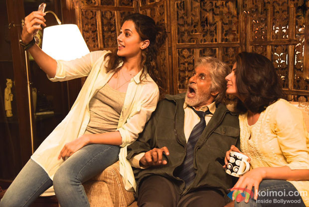 Taapsee Pannu and Amitabh Bachchan from the sets of Shoojit Sircar's next