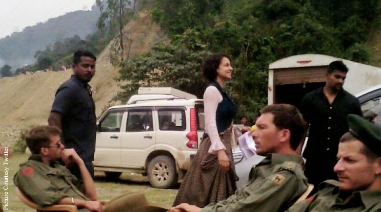 Kangana Ranaut on the sets of Rangoon
